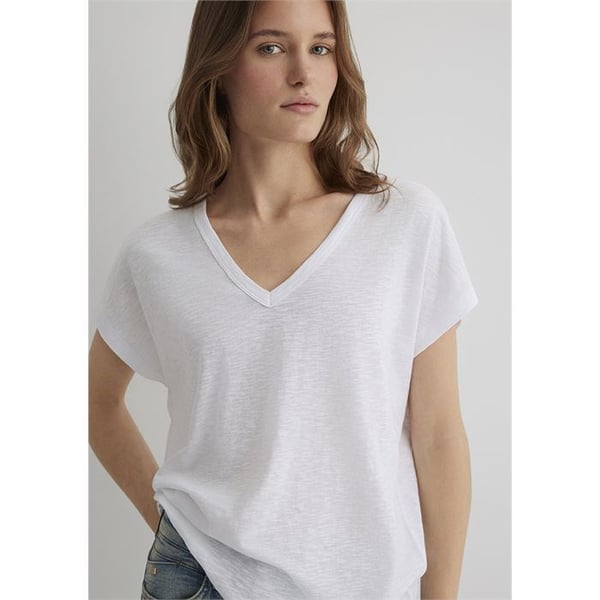 Mavi KiSA KOLLU BASiC Beyaz Beyaz Kadın T-Shirt
