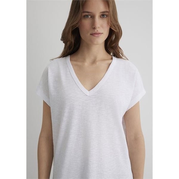 Mavi KiSA KOLLU BASiC Beyaz Beyaz Kadın T-Shirt