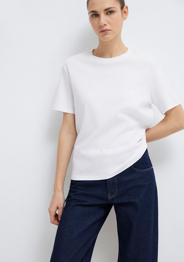 Mavi KISA KOLLU BASIC PENYE ÜST Beyaz Beyaz Kadın T-Shirt