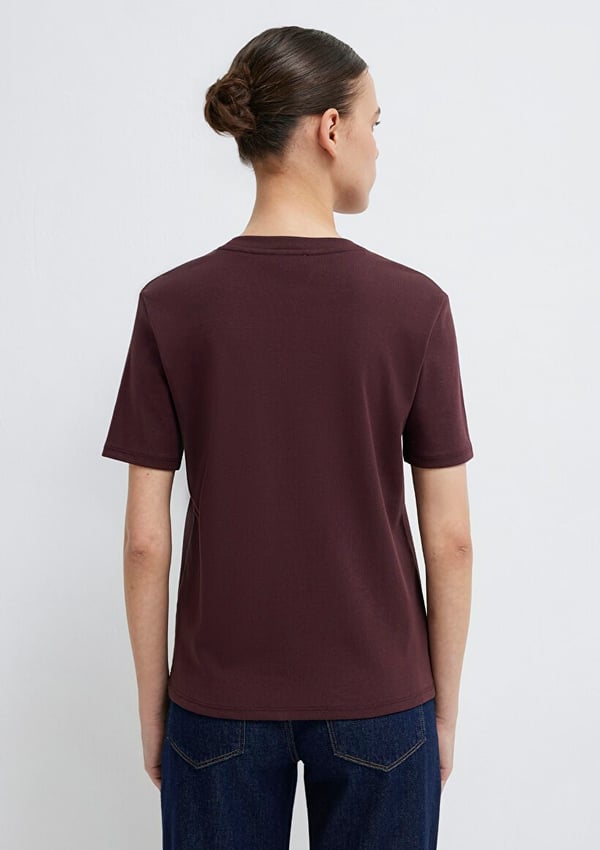 Mavi KISA KOLLU BASIC PENYE ÜST Karamel Mor Kadın T-Shirt