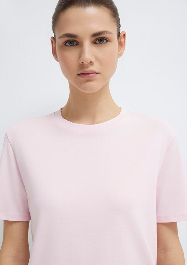 Mavi KISA KOLLU BASIC PENYE ÜST Pink-a Boo Pembe Kadın T-Shirt