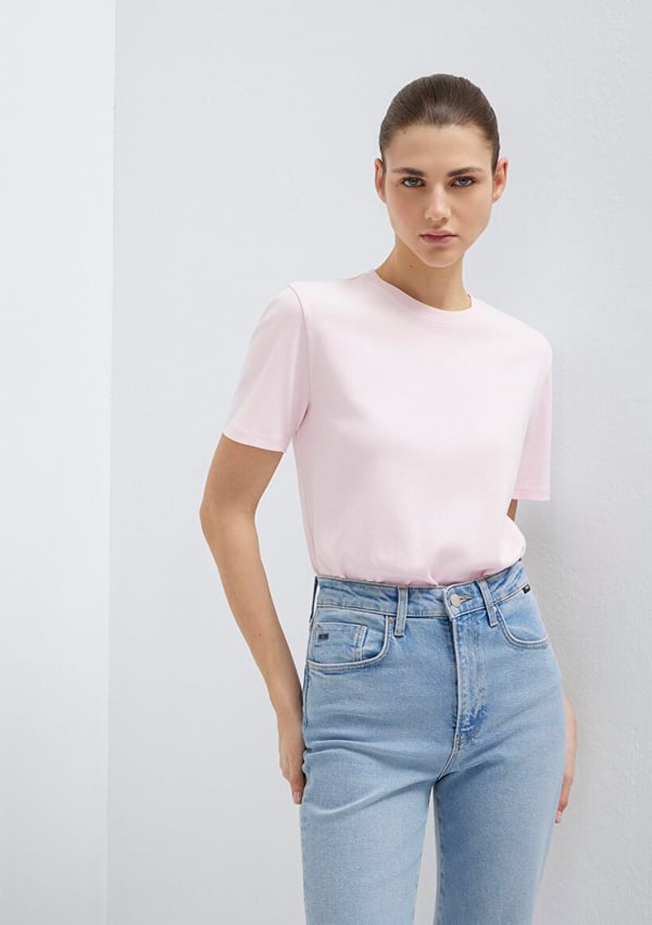 Mavi KISA KOLLU BASIC PENYE ÜST Pink-a Boo Pembe Kadın T-Shirt
