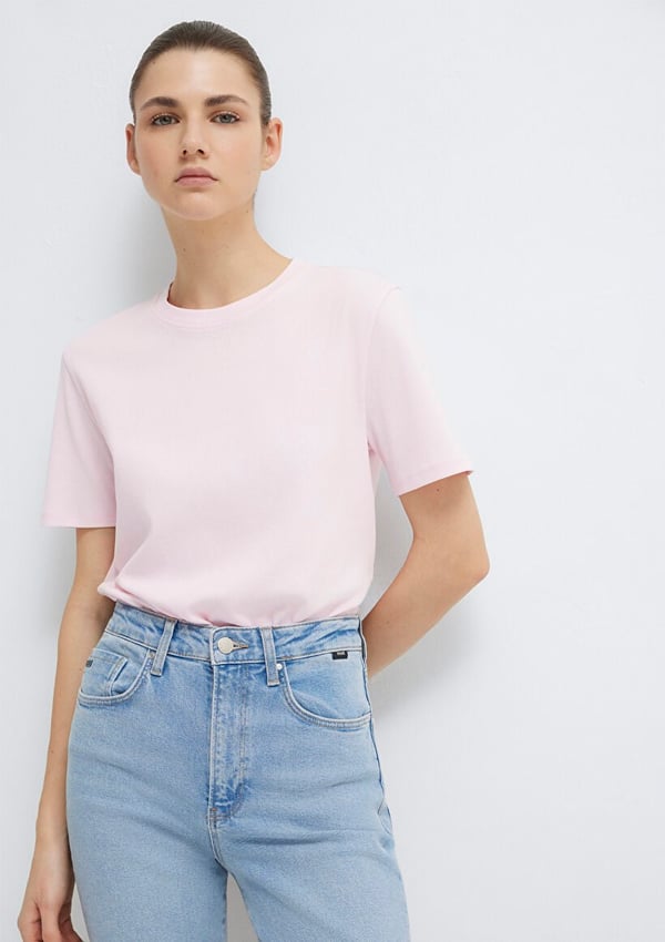 Mavi KISA KOLLU BASIC PENYE ÜST Pink-a Boo Pembe Kadın T-Shirt