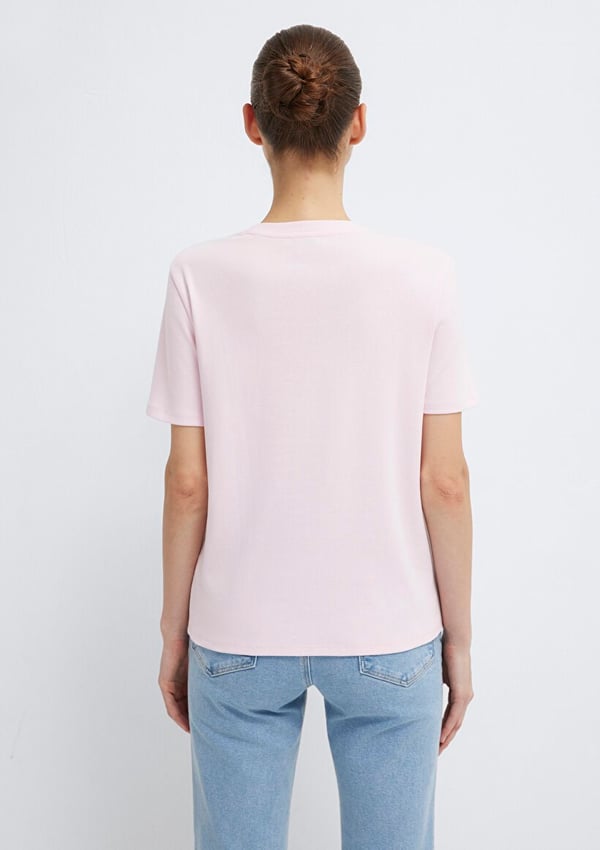 Mavi KISA KOLLU BASIC PENYE ÜST Pink-a Boo Pembe Kadın T-Shirt