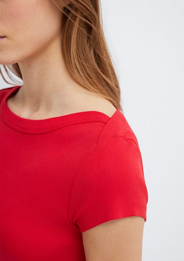 Mavi KISA KOLLU BASIC TİŞÖRT Acı Kırmızı Kırmızı Kadın T-Shirt
