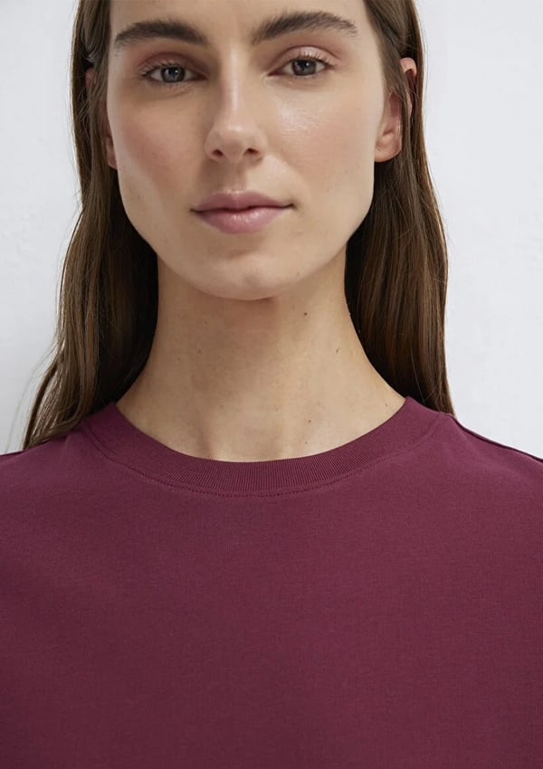 Mavi KiSA KOLLU BASiC TİŞÖRT Burgundy Bordo Kadın T-Shirt