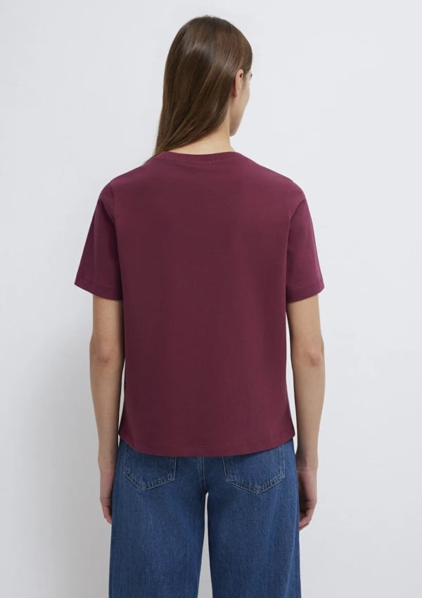 Mavi KiSA KOLLU BASiC TİŞÖRT Burgundy Bordo Kadın T-Shirt
