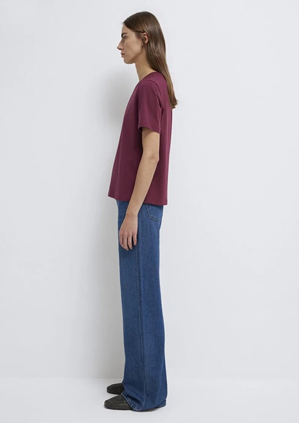 Mavi KiSA KOLLU BASiC TİŞÖRT Burgundy Bordo Kadın T-Shirt