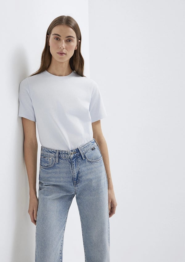 Mavi KISA KOLLU BASIC TİŞÖRT Halogen Blue Açık Mavi Kadın T-Shirt