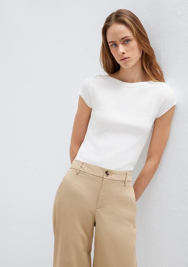 Mavi KISA KOLLU BASIC TİŞÖRT Kırık Beyaz Kırık Beyaz Kadın T-Shirt