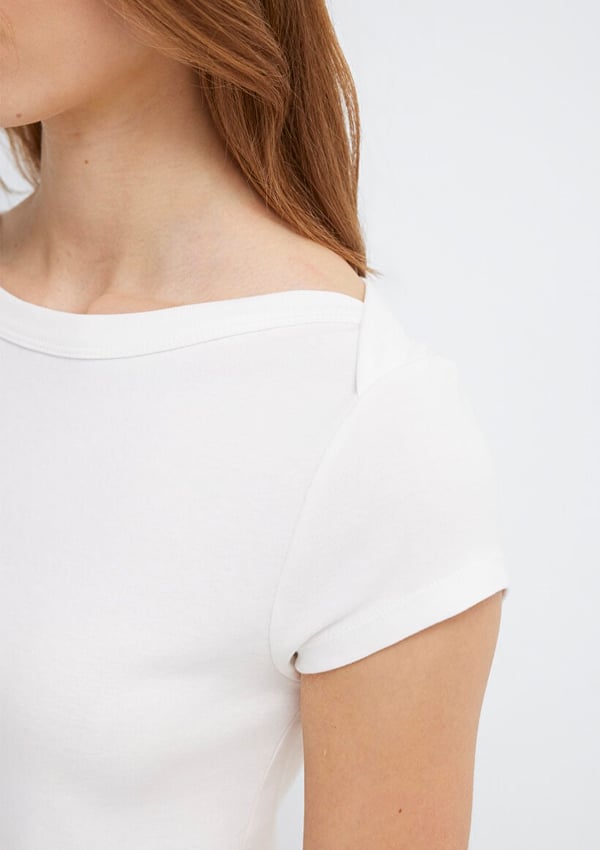 Mavi KISA KOLLU BASIC TİŞÖRT Kırık Beyaz Kırık Beyaz Kadın T-Shirt