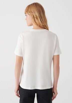 Mavi KISA KOLLU BASIC TİŞÖRT Kırık Beyaz Beyaz Kadın T-Shirt