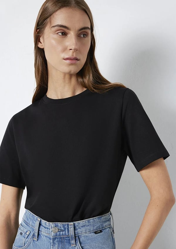Mavi KiSA KOLLU BASiC TİŞÖRT Siyah Siyah Kadın T-Shirt