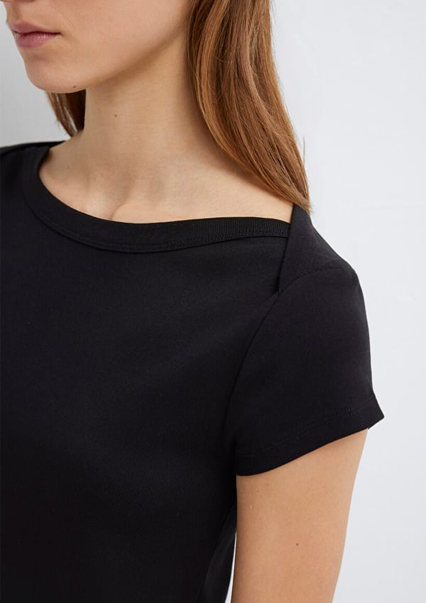 Mavi KISA KOLLU BASIC TİŞÖRT Siyah Siyah Kadın T-Shirt