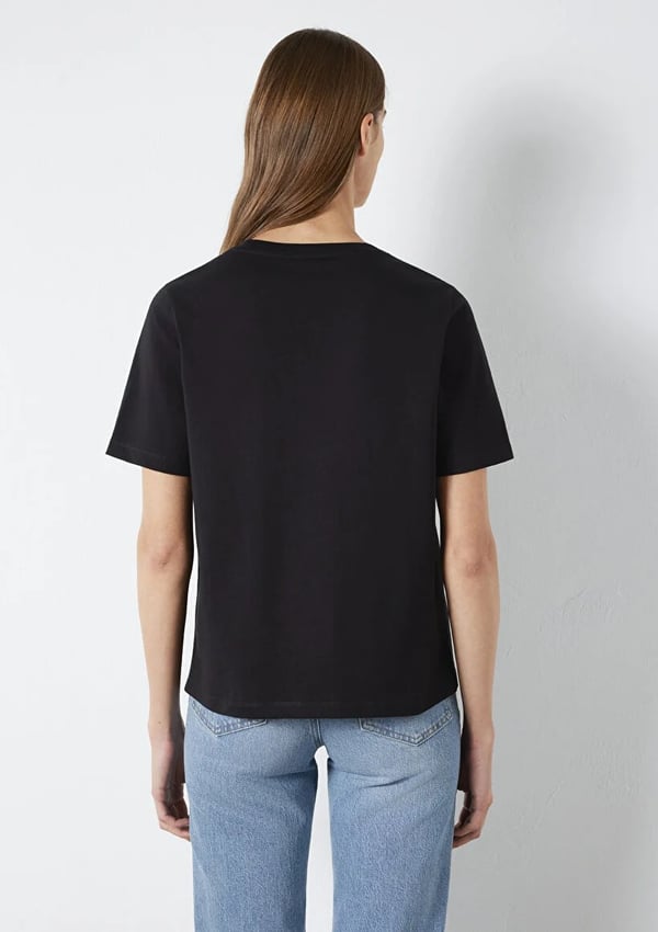 Mavi KiSA KOLLU BASiC TİŞÖRT Siyah Siyah Kadın T-Shirt