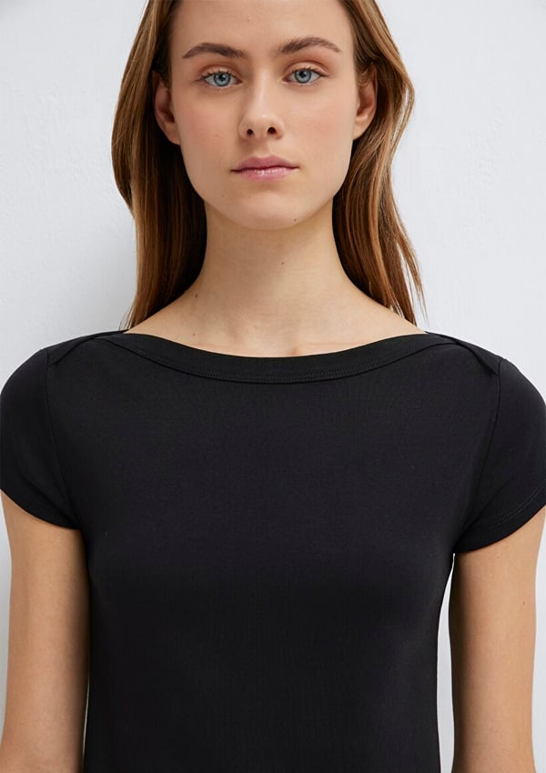 Mavi KISA KOLLU BASIC TİŞÖRT Siyah Siyah Kadın T-Shirt