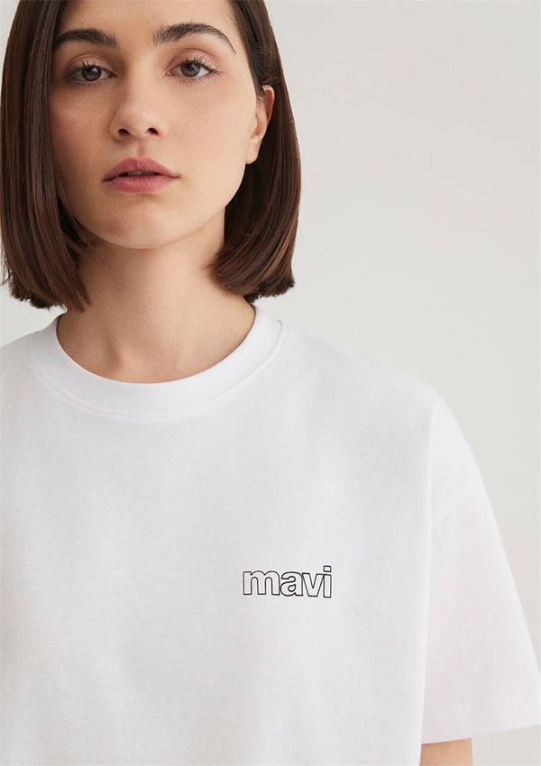 Mavi KiSA KOLLU PENYE Beyaz Beyaz Kadın T-Shirt