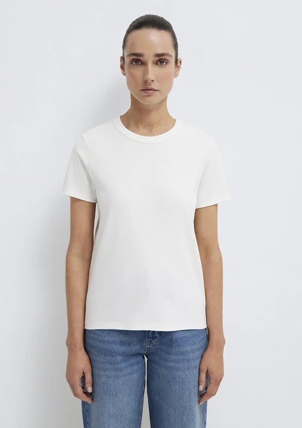 Mavi KiSA KOLLU PENYE Kirik Beyaz Beyaz Kadın T-Shirt