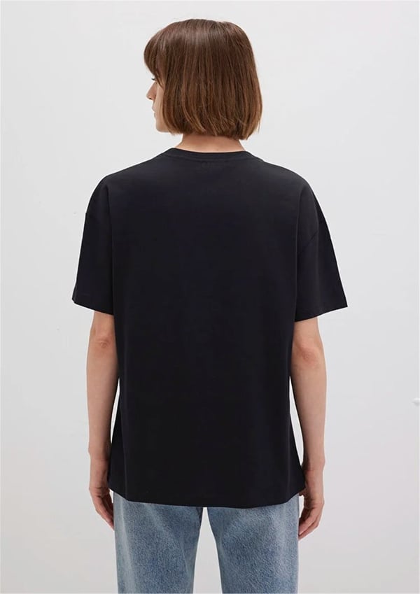 Mavi KiSA KOLLU PENYE Siyah Siyah Kadın T-Shirt