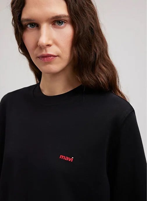 Mavi KiSA KOLLU TİŞÖRT Siyah Siyah Kadın T-Shirt