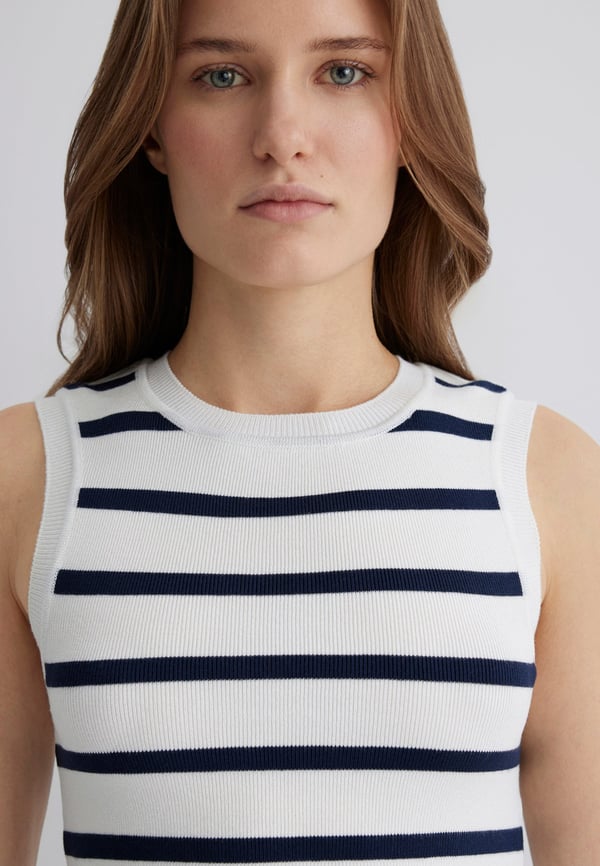 Mavi KOLSUZ TRiKO Navy Blazer Stripe Lacivert Kadın Kazak