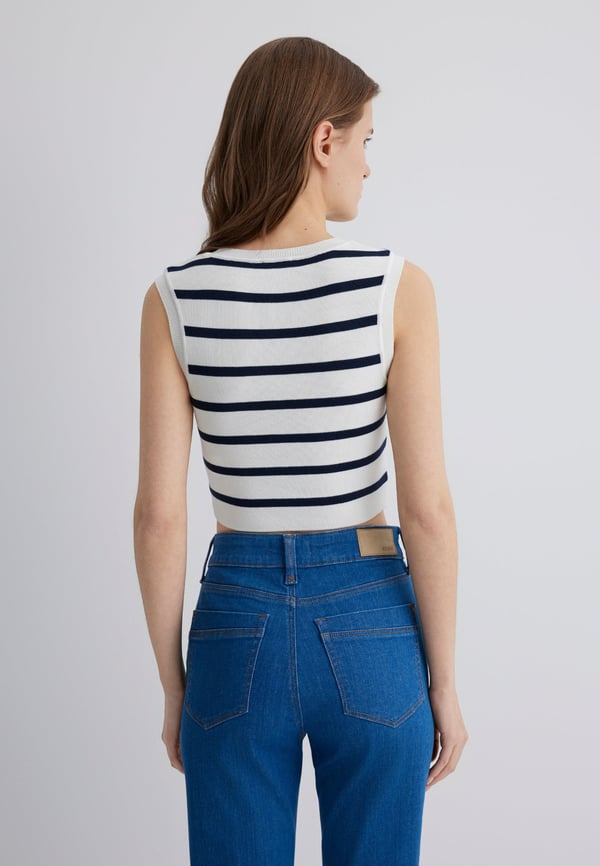 Mavi KOLSUZ TRiKO Navy Blazer Stripe Lacivert Kadın Kazak