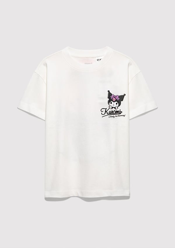 Mavi KUROMI BASKILI TİŞÖRT Kırık Beyaz Kırık Beyaz Kız Çocuk T-Shirt