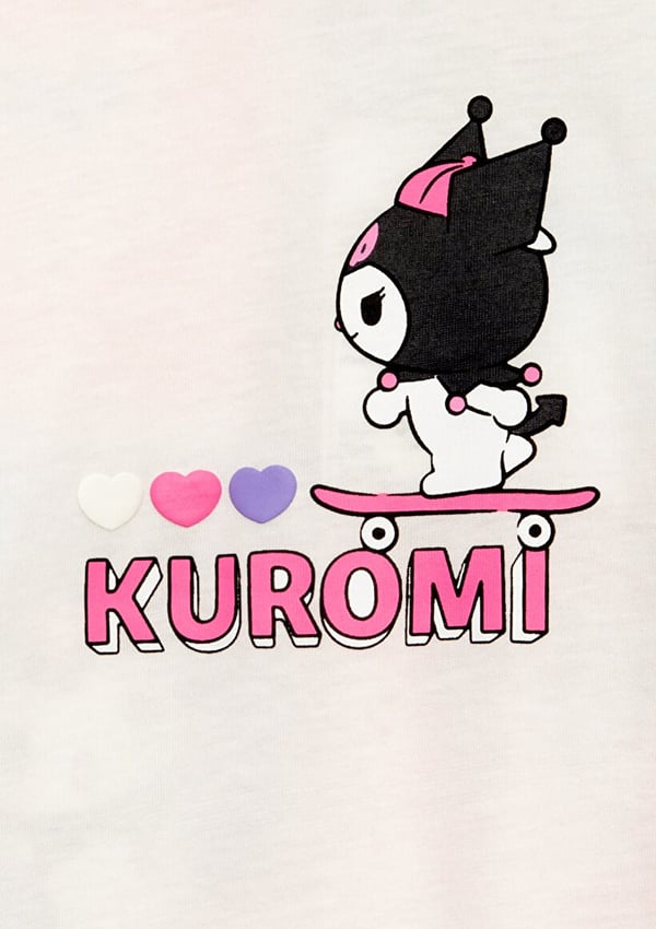 Mavi KUROMI BASKILI TİŞÖRT Kırık Beyaz Kırık Beyaz Kız Çocuk T-Shirt