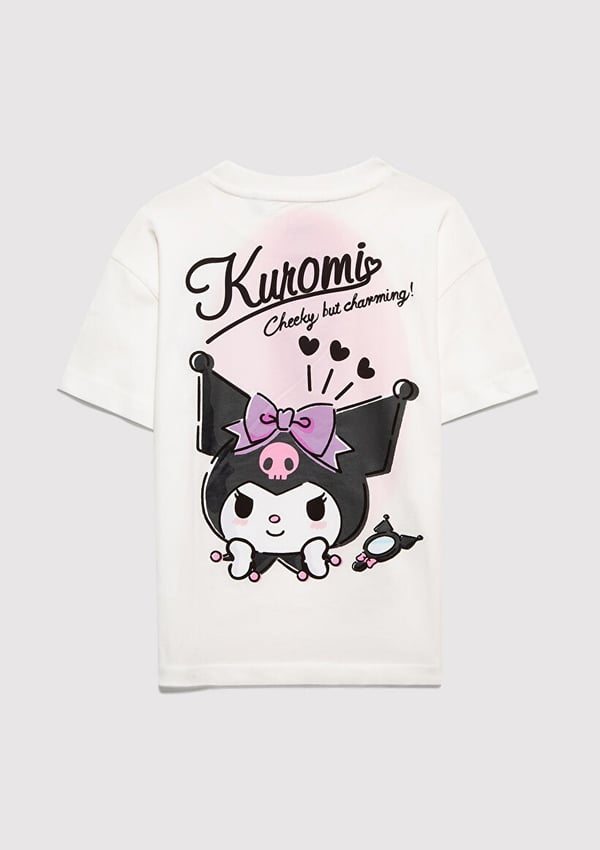 Mavi KUROMI BASKILI TİŞÖRT Kırık Beyaz Kırık Beyaz Kız Çocuk T-Shirt