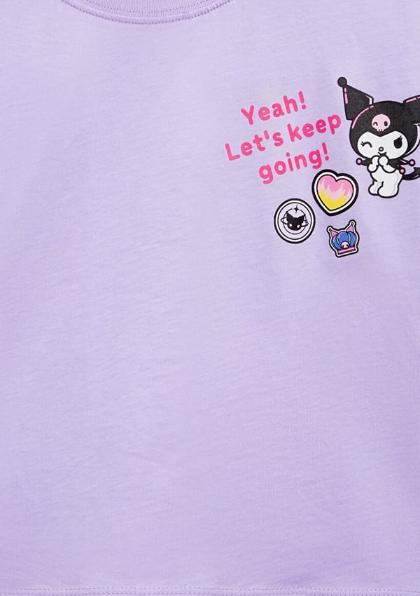 Mavi KUROMI BASKILI TİŞÖRT Pastel Lilac Lila Kız Çocuk T-Shirt