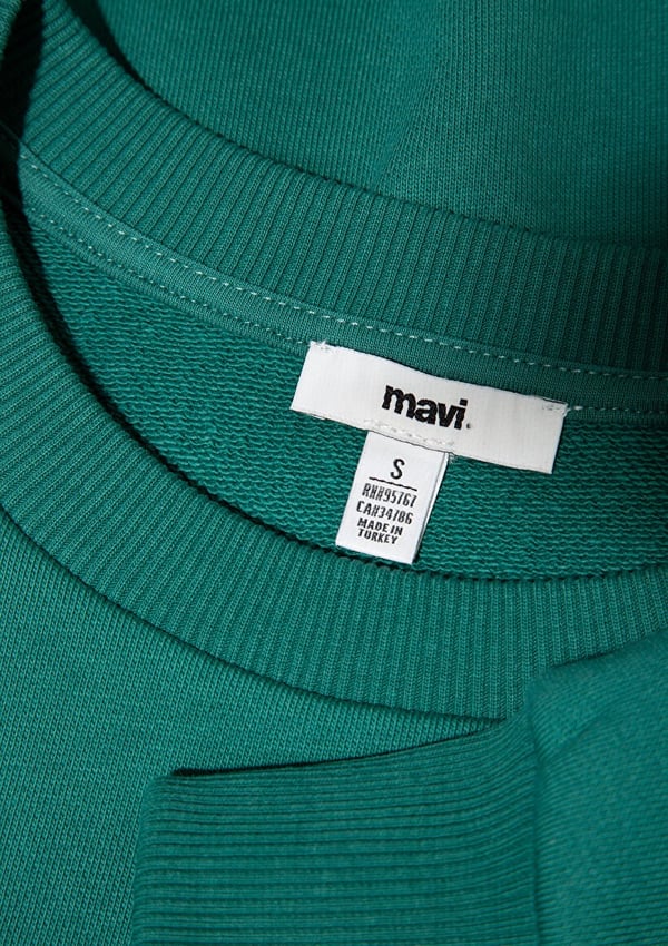 Mavi LOGO BASKiLi SWEATSHiRT Antique Green Yeşil Kadın Sweatshirt