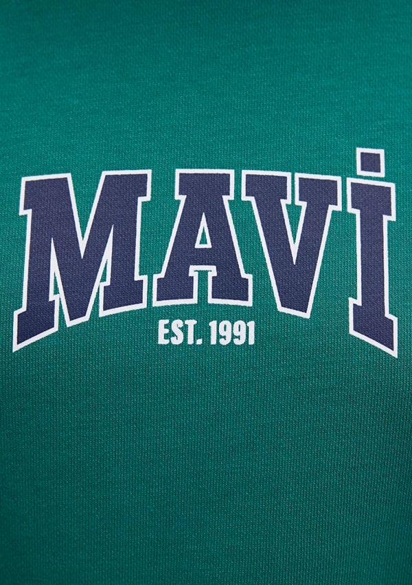 Mavi LOGO BASKiLi SWEATSHiRT Antique Green Yeşil Kadın Sweatshirt