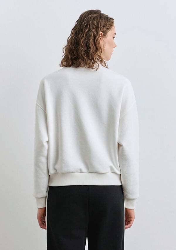 Mavi LOGO BASKILI SWEATSHIRT Kırık Beyaz Kırık Beyaz Kadın Sweatshirt