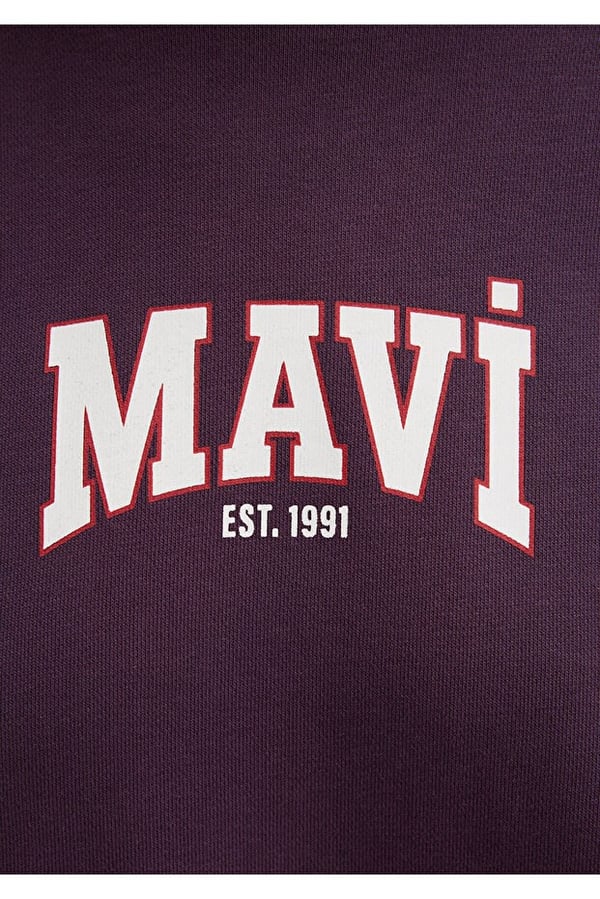 Mavi LOGO BASKiLi SWEATSHiRT Plum Perfect Mor Kadın Sweatshirt