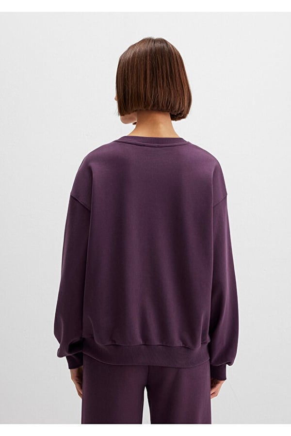 Mavi LOGO BASKiLi SWEATSHiRT Plum Perfect Mor Kadın Sweatshirt