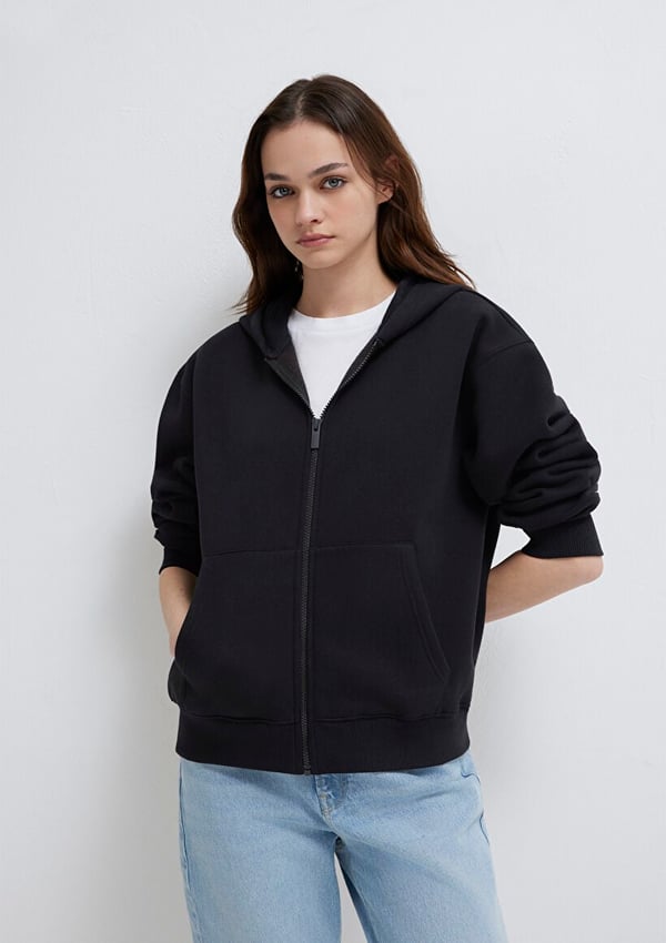 Mavi LOGO BASKILI SWEATSHIRT Siyah Siyah Kadın Sweatshirt