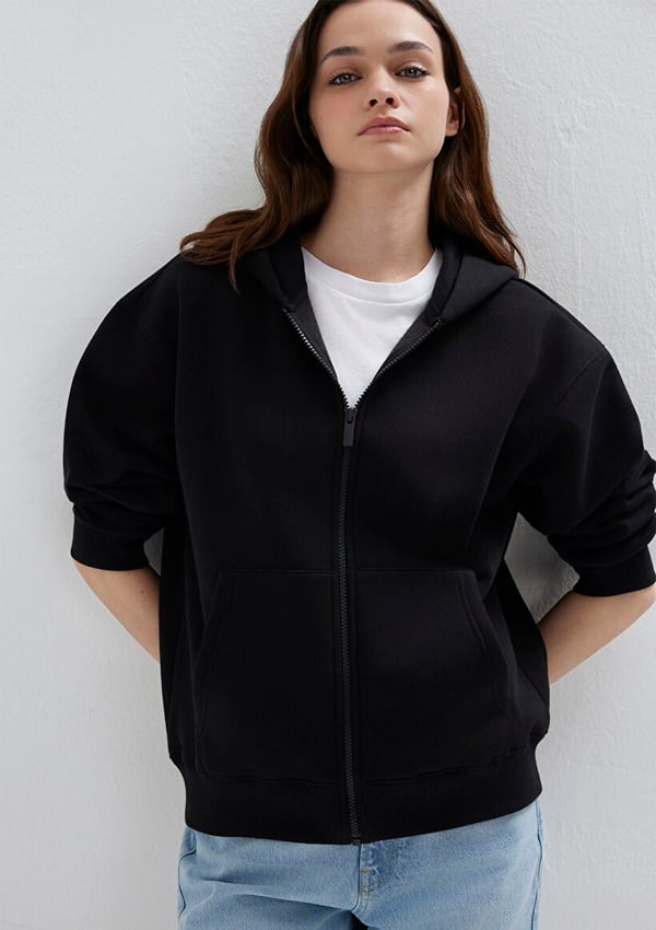 Mavi LOGO BASKILI SWEATSHIRT Siyah Siyah Kadın Sweatshirt