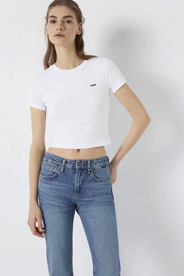 Mavi LOGO BASKILI T-SHIRT Beyaz Beyaz Kadın T-Shirt