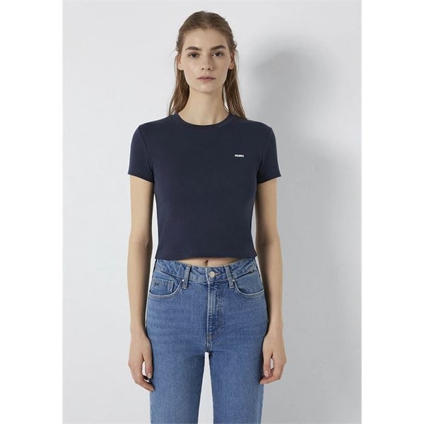 Mavi LOGO BASKILI T-SHIRT Gece Mavisi Lacivert Kadın T-Shirt