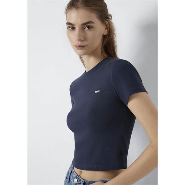 Mavi LOGO BASKILI T-SHIRT Gece Mavisi Lacivert Kadın T-Shirt