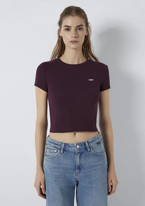 Mavi LOGO BASKILI T-SHIRT Şarap Bordo Bordo Kadın T-Shirt