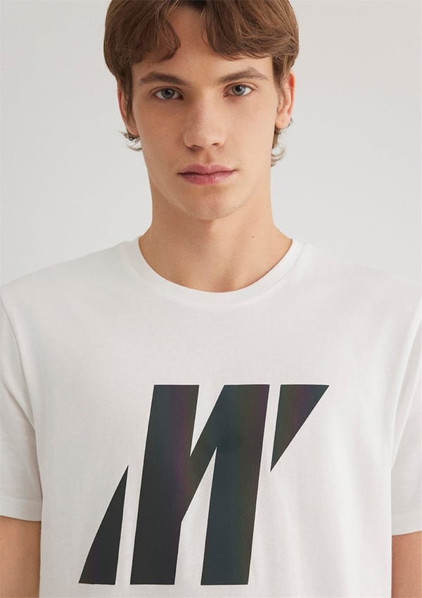 Mavi LOGO BASKILI TISÖRT Kırık Beyaz Kırık Beyaz Erkek T-Shirt