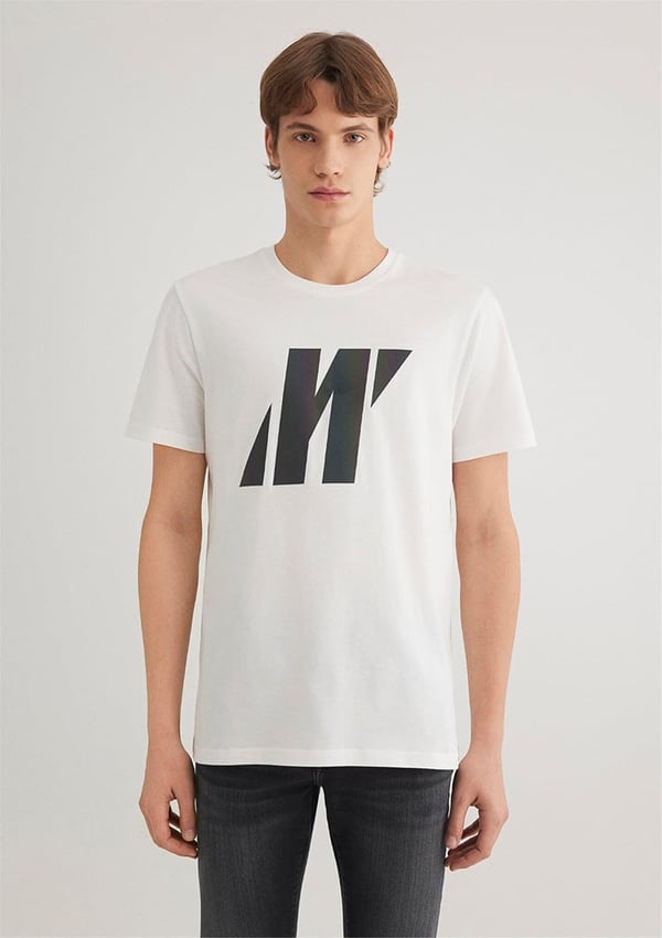 Mavi LOGO BASKILI TISÖRT Kırık Beyaz Kırık Beyaz Erkek T-Shirt