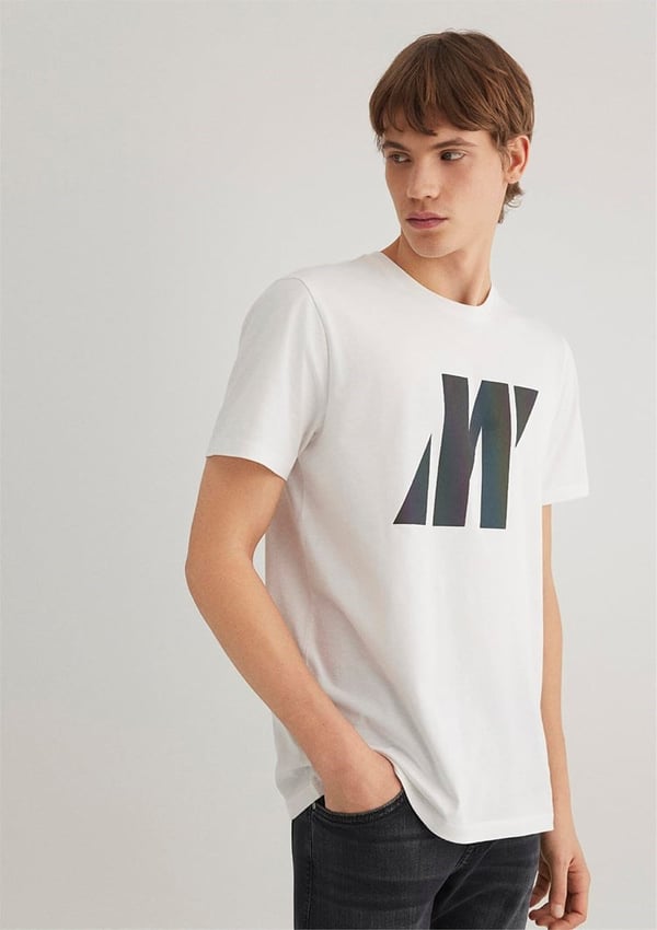 Mavi LOGO BASKILI TISÖRT Kırık Beyaz Kırık Beyaz Erkek T-Shirt