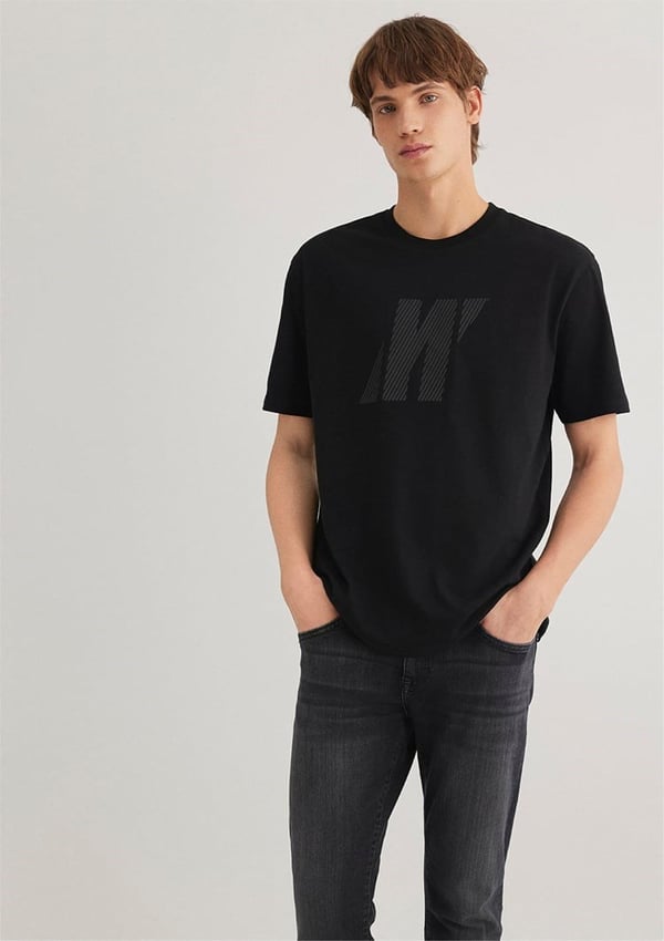 Mavi LOGO BASKILI TISÖRT Siyah Siyah Erkek T-Shirt
