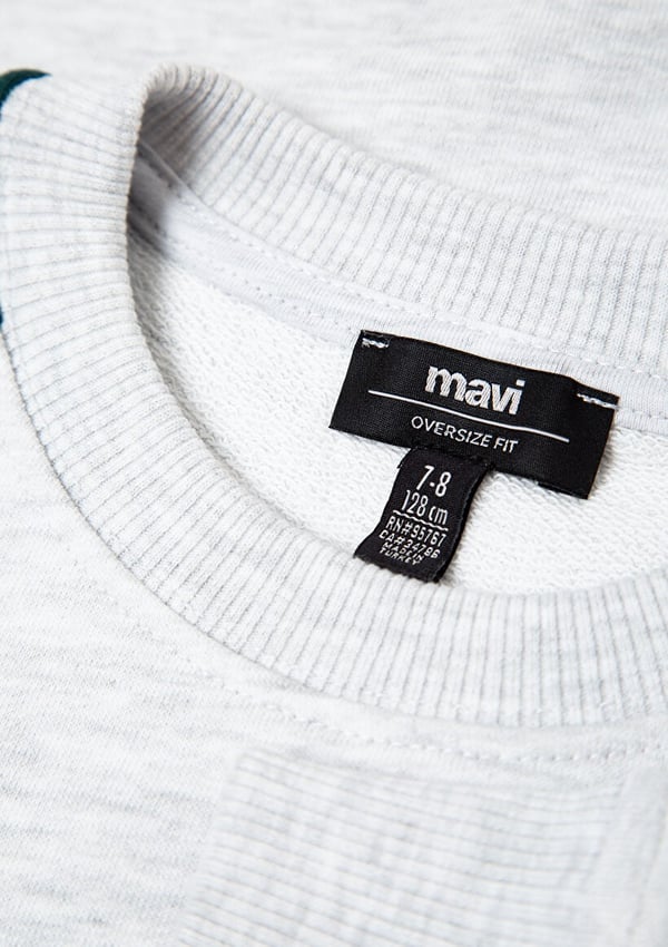 Mavi LOGO ÇİZGİLİ SWEATSHİRT Açık Gri Melanj Gri Erkek Çocuk Sweatshirt