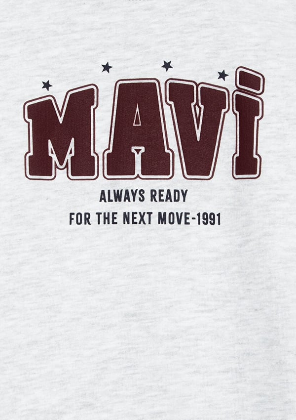 Mavi LOGO ÇİZGİLİ SWEATSHİRT Açık Gri Melanj Gri Erkek Çocuk Sweatshirt