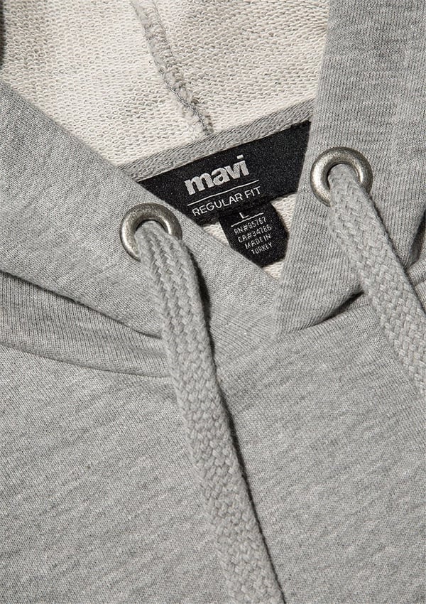 Mavi LOGO KAPÜŞONLU SWEATSHiRT Acik Gri Mela Gri Erkek Sweatshirt