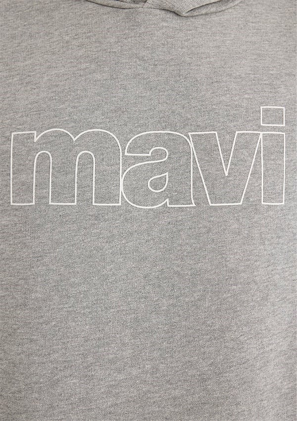 Mavi LOGO KAPÜŞONLU SWEATSHiRT Acik Gri Mela Gri Erkek Sweatshirt