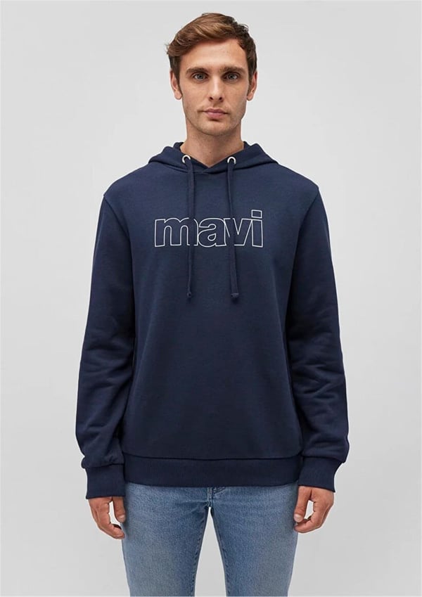 Mavi LOGO KAPÜŞONLU SWEATSHiRT Gece Lacivert Lacivert Erkek Sweatshirt